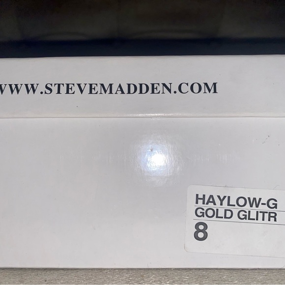 Steve Madden Haylow Gold Glitter Spike Heels - Picture 6 of 9